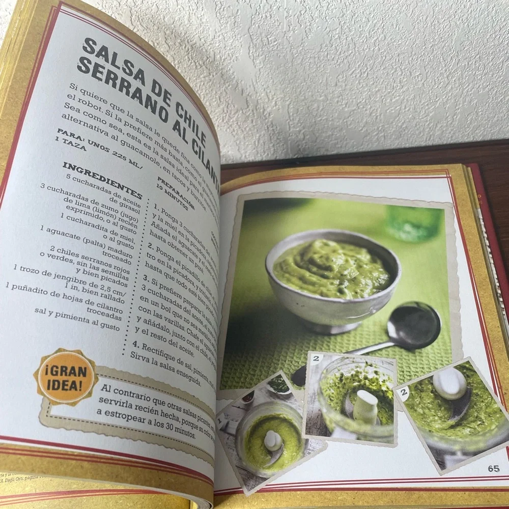 Salsas picantes‎ para valientes Spanish hot spicy recipe hardcover book Hispanic